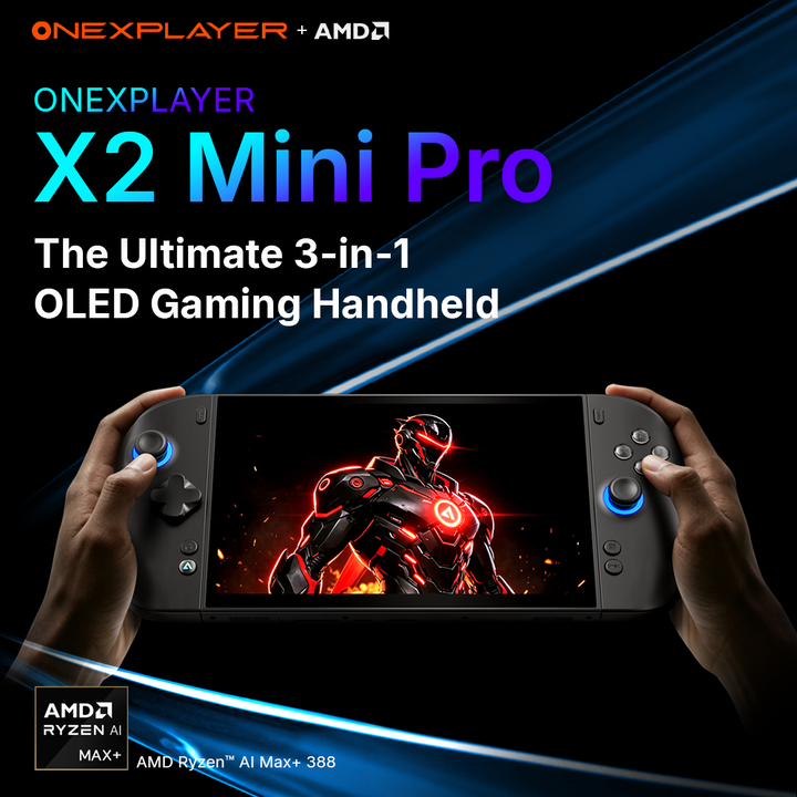 ONEXPLAYER X2 Mini Pro: 8.8" OLED Gaming Handheld with AMD Ryzen AI Max+ 388(Pre-order • Ships in September 10)
