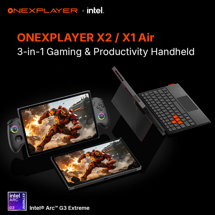 ONEXPLAYER X2 &X1 Air– 10.95" 3-in-1 Al Gaming Handheld
